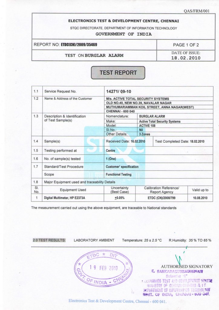 Burglar Alarm System